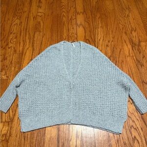 Free People chunky knit blue sweater